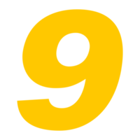Number 9 isolated on Transparent Background png