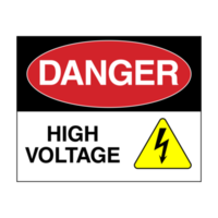 High Voltage Warning Sign Label on Transparent Background png