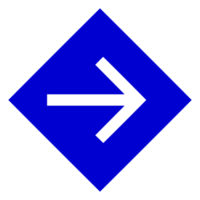 Blue Directional Arrow on Transparent Background png