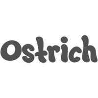 Ostrich Bird Name Lettering Concept on Transparent Background png