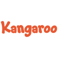 Kangaroo Animal Name Lettering Concept on Transparent Background png