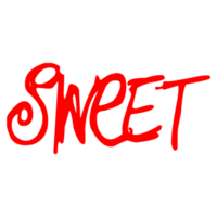 Hand drawn word Sweet text on Transparent Background png