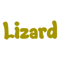 conceito de letras de nome de animal lagarto em fundo transparente png