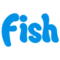 Fish Animal Name Lettering Concept on Transparent Background png