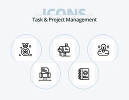 Task And Project Management Line Icon Pack 5 Icon Design. lock. folder. favorites. user. search vector