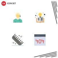 User Interface Pack of 4 Basic Flat Icons of arbiter beauty linesman education hair Editable Vector Design Elements