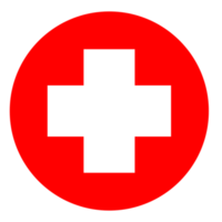 Round Medical Cross Symbol on Transparent Background png