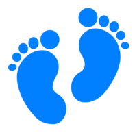 flaches Symbol für Baby-Fußabdruck auf transparentem Hintergrund png