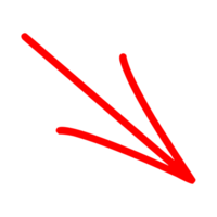 Hand Drawn Directional Arrow on Transparent Background png