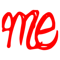 Hand drawn word Me text on Transparent Background png