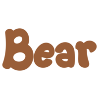 Bear Animal Name Lettering Concept on Transparent Background png