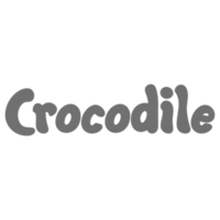 Crocodile Animal Name Lettering Concept on Transparent Background png