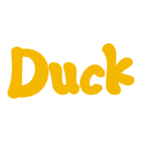 conceito de letras de nome de pássaro de pato em fundo transparente png