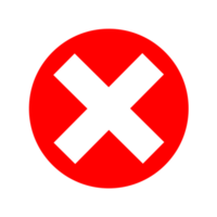 Round Cross Mark Symbol with Transparent Background png