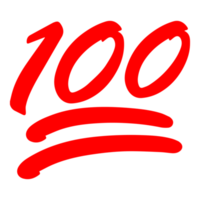 100 Percent Emoji Symbol on Transparent Background png