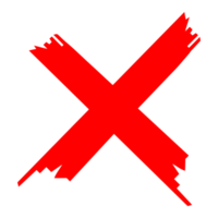 Red Cross Mark on Transparent Background png