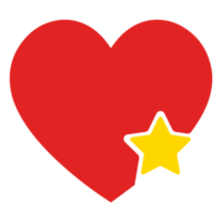 ajouter à l'icône préférée coeur avec étoile sur fond transparent png