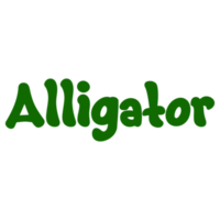 Alligator-Tiernamen-Beschriftungskonzept auf transparentem Hintergrund png