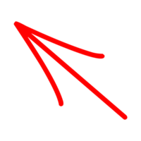 Hand Drawn Directional Arrow on Transparent Background png