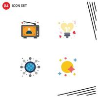 Set of 4 Commercial Flat Icons pack for ad global man heart startup Editable Vector Design Elements