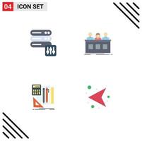 User Interface Pack of 4 Basic Flat Icons of database book competition judge pen Editable Vector Design Elements