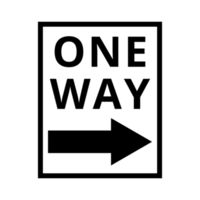 One Way Traffic Sign on Transparent Background png