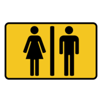 signe de toilette masculin, féminin sur fond transparent png
