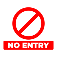 No Entry Sign on Transparent Background png