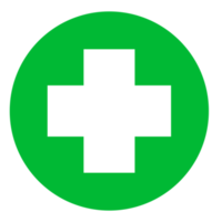 símbolo de cruz médica redonda em fundo transparente png