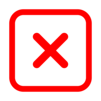 símbolo de icono de verificación cruzada sobre fondo transparente png