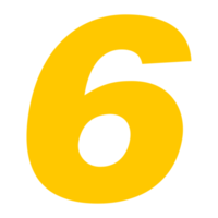 Number 6 isolated on Transparent Background png