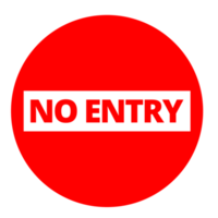 No Entry Sign on Transparent Background png