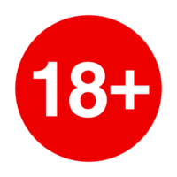 Age registration sign 18 Plus on Transparent Background png