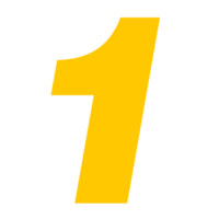 Number 1 isolated on Transparent Background png