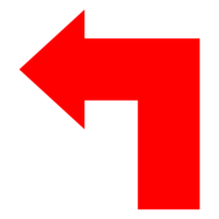 Directional Arrow on Transparent Background png