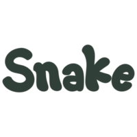Snake Animal Name Lettering Concept on Transparent Background png
