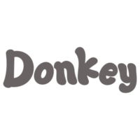 Donkey Animal Name Lettering Concept on Transparent Background png