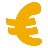 símbolo de moneda euro sobre fondo transparente png