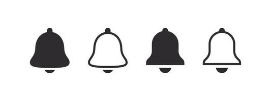 Notification bells. Alarm symbol. Incoming inbox message. Notification icons. Vector illustration
