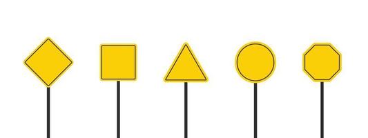 Road sign templates. Signage plates. Traffic control signs and road direction signboards. Vector images