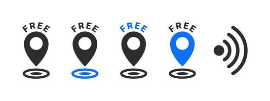 Wifi locations icons. Wireless and wifi icon. Wireless internet signal bars. Vector icons