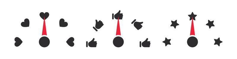 Satisfaction indicator. Mood scale. Rating indicator. Performance measurement. Vector illustration