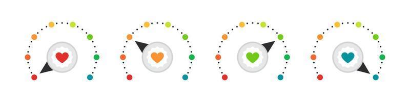 Quality level scale. Satisfaction indicator. Performance measurement client satisfaction. Vector illustration