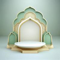 3d render illustration of mosque stage for podium or ramadan product display photo