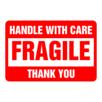 Fragile Label Sticker on Transparent Background png