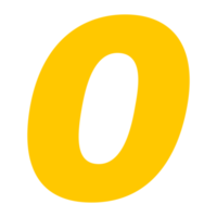 Number 0 isolated on Transparent Background png
