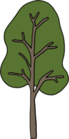 eenvoud boom uit de vrije hand tekening vlak ontwerp. png