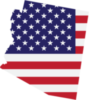 outline drawing of arizona state map on usa flag. png