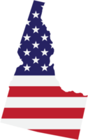 outline drawing of idaho state map on usa flag. png