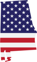 dessin de contour de la carte de l'état de l'alabama sur le drapeau américain. png